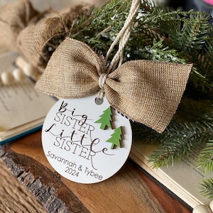 Big Sister Little Sister, Big Brother Little Brother, New Baby Ornament,Personalized Baby Ornament,New Sibling Gift,Brother Gift,Sister Gift