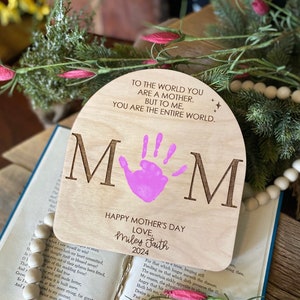 Mothers Day DIY Sign, Gift for Mom, Mothers Day Gift, Personalized Mothers Day Gift, New Mom Gift, Baby Handprint Sign