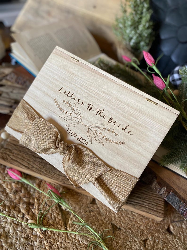 Letters to the bride box, Bridal Shower Gift, Wedding Gift Box, Keepsake Box, Memory Box, Baptism Keepsake Box, Wedding Keepsake Box, Box