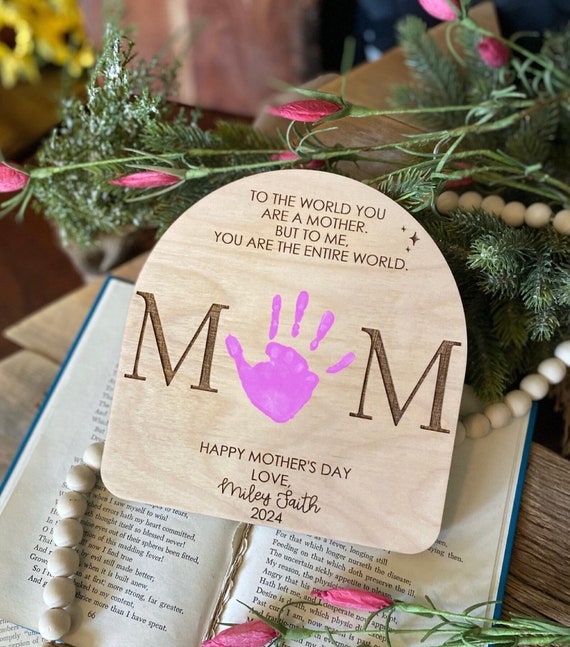 Mothers Day DIY Sign, Gift for Mom, Mothers Day Gift, Personalized Mothers Day Gift, New Mom Gift, Baby Handprint Sign