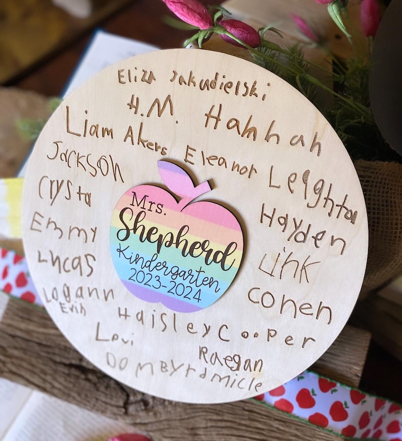 Teacher Gift, Teacher Sign, Student Signature Sign for Teacher, Teacher Appreciation Gift, Personalized Teacher Gift