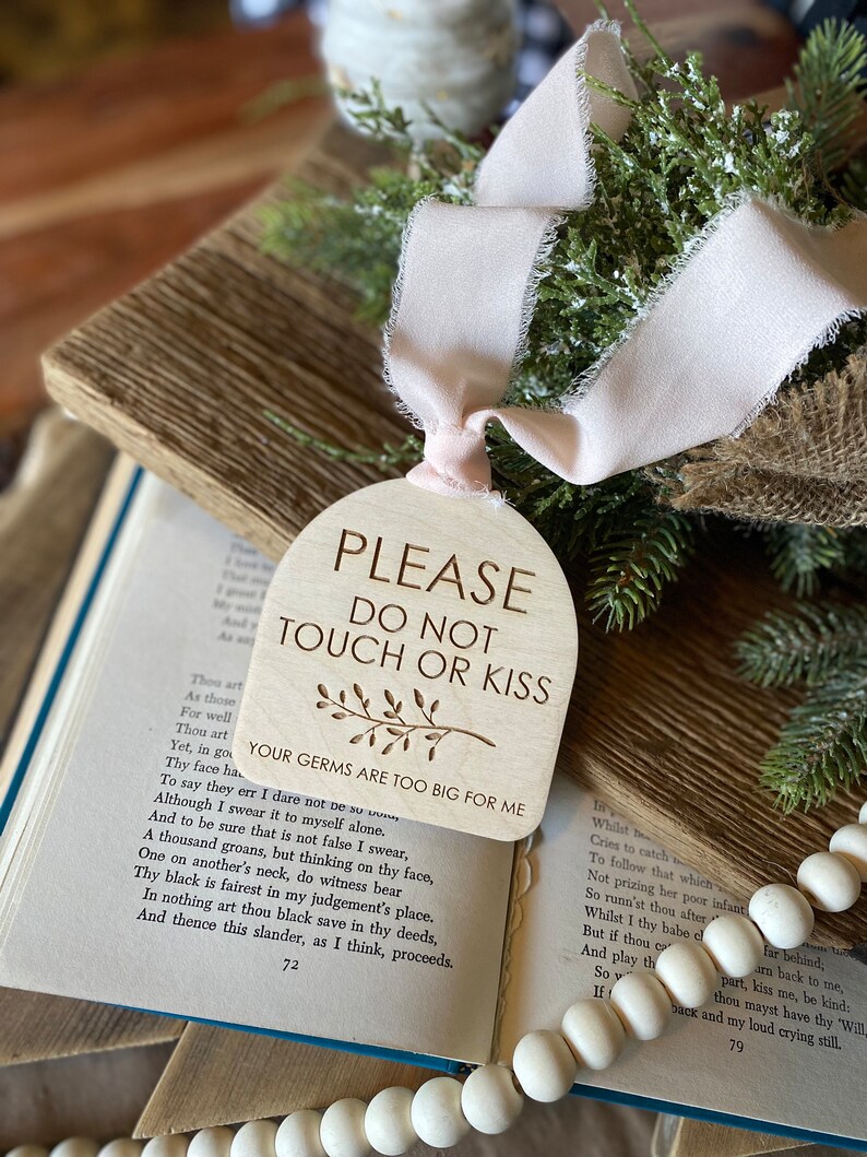 Don't Touch Tag, Car Seat Tag, Stroller Tag, Wood Sign, Wood Tag, Baby Decor, Baby Accessories, Newborn, Baby Shower Gift, Stroller Sign image 3