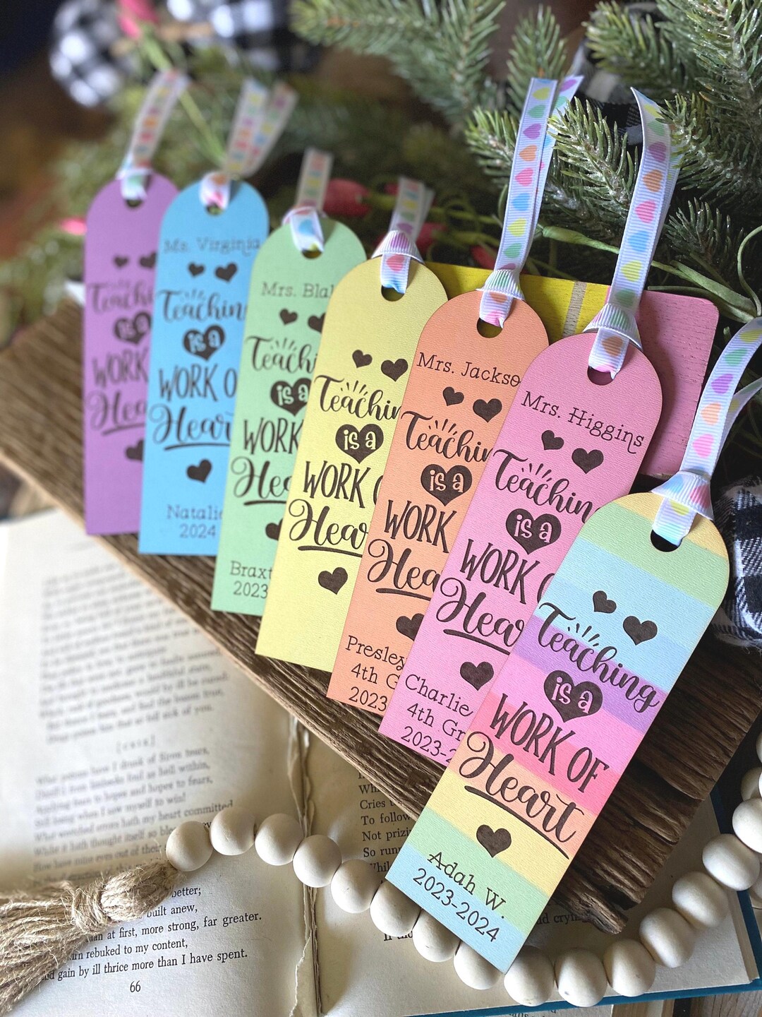 Personalized Teacher Bookmark: Engraved Gift, Appreciation Gift - Etsy