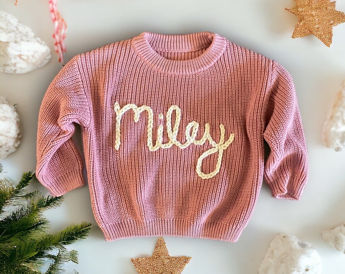 Baby Name Chunky Sweater