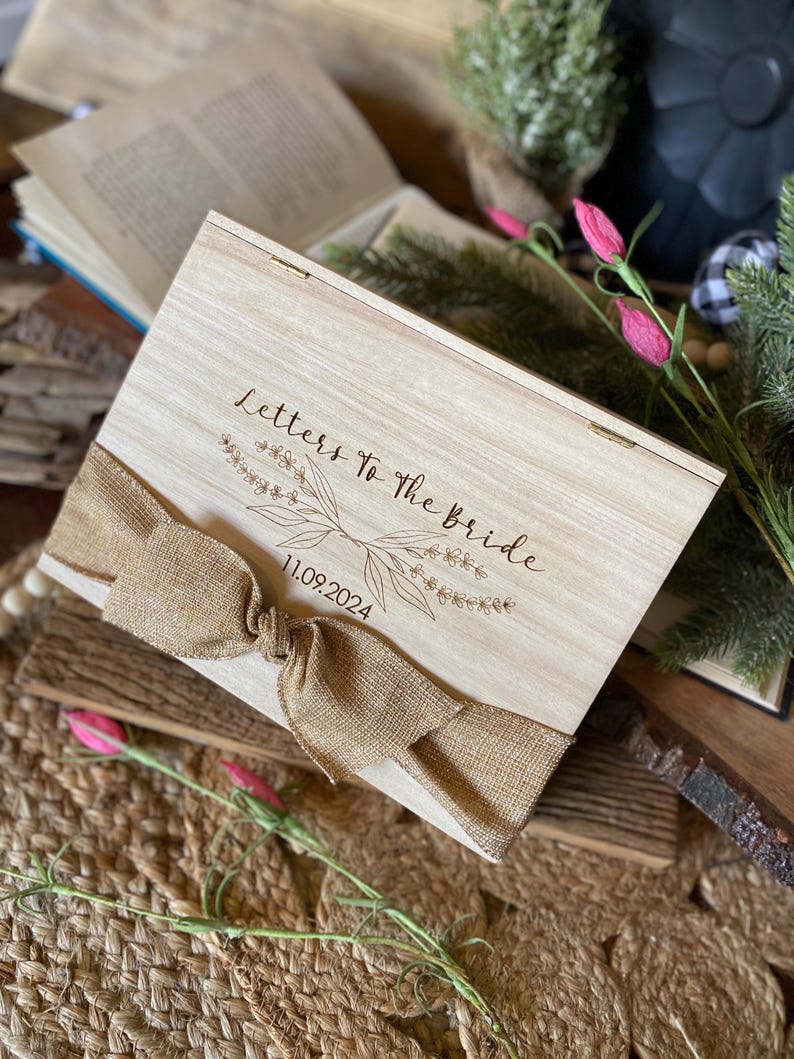 Letters to the bride box, Bridal Shower Gift, Wedding Gift Box, Keepsake Box, Memory Box, Baptism Keepsake Box, Wedding Keepsake Box, Box