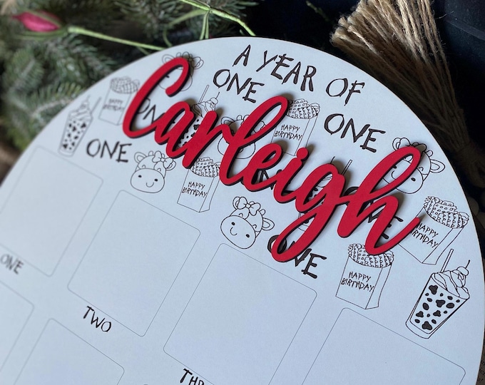 Cow + Nugget Birthday One Year of Sign