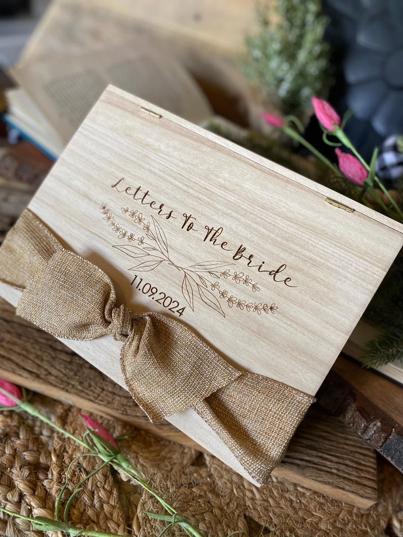 Letters to the bride box, Bridal Shower Gift, Wedding Gift Box, Keepsake Box, Memory Box, Baptism Keepsake Box, Wedding Keepsake Box, Box
