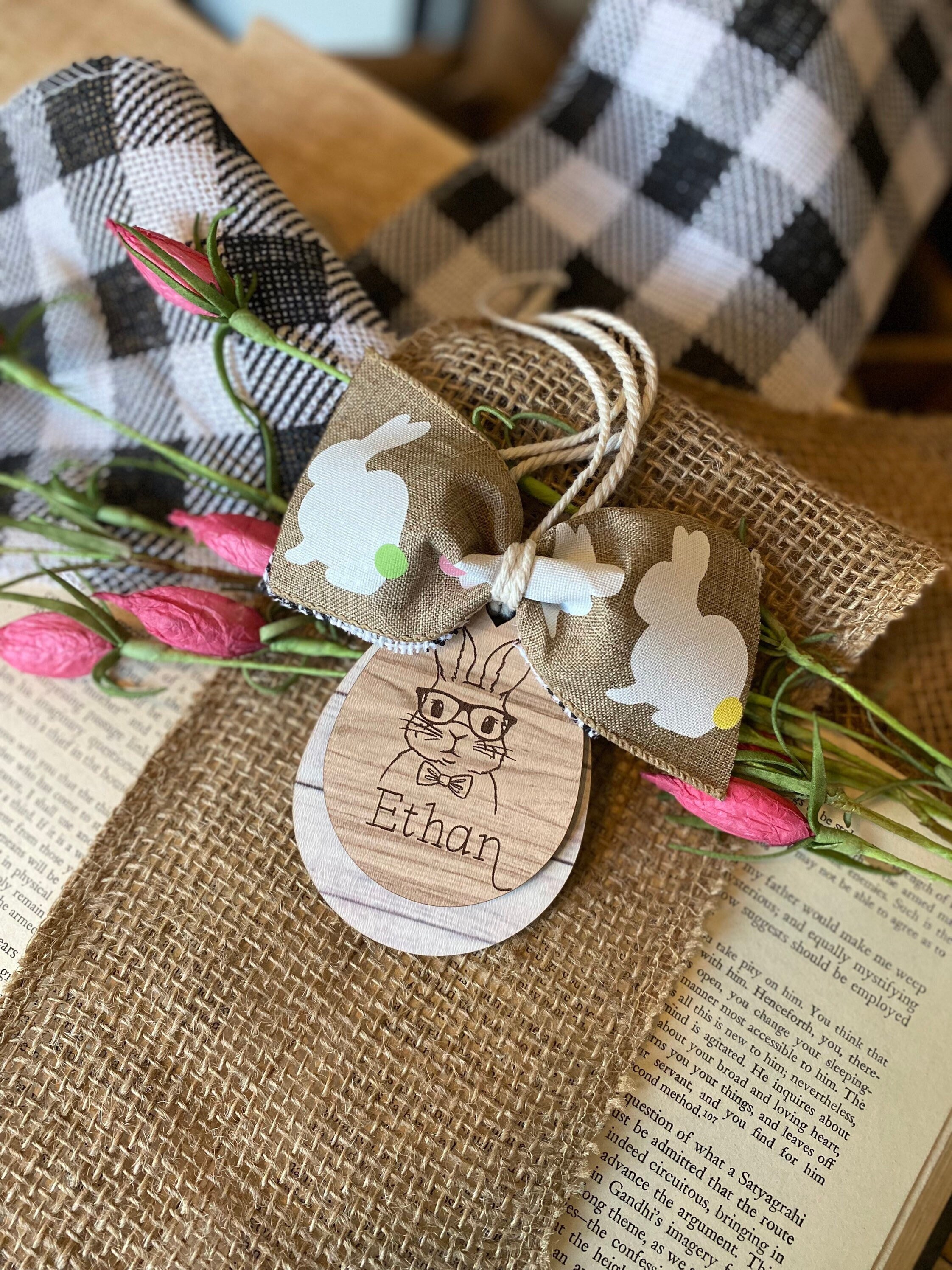 Easter Basket Tag Personalized Easter Place Card Name Tag - Etsy Hong Kong