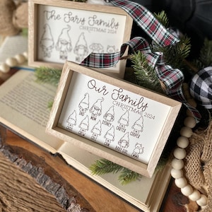 Family Gnome Ornament, Gnome Christmas Family, Gnomes Family Sign, Personalized Gift, Ornament Name Sign, Family Christmas Ornament