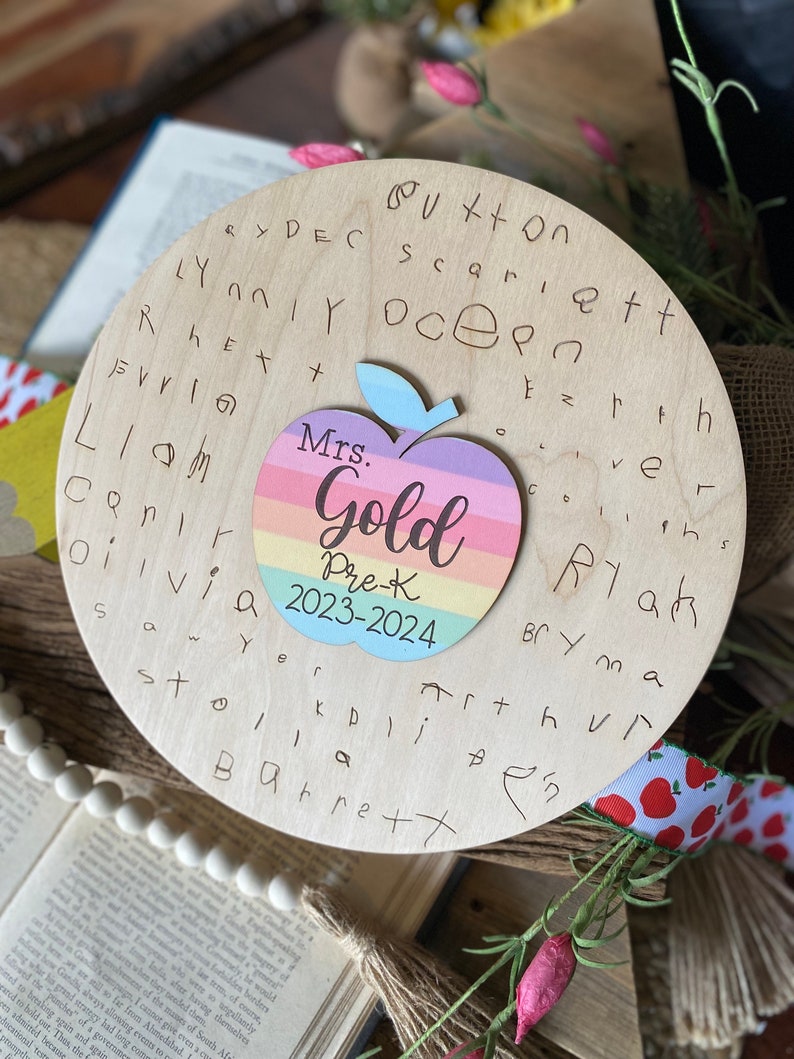 Teacher Gift, Teacher Sign, Student Signature Sign for Teacher, Teacher Appreciation Gift, Personalized Teacher Gift