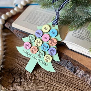 Family Tree Ornament, Personalized Gift, Christmas Family Ornament, Friendsgiving, Custom Ornament,Family Names Ornament,Gift for Her,Family