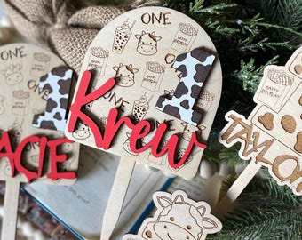 Cow Cake Topper + Nugget Cake Topper