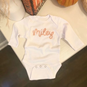 Hand Embroidered Baby Name Onesie image 7