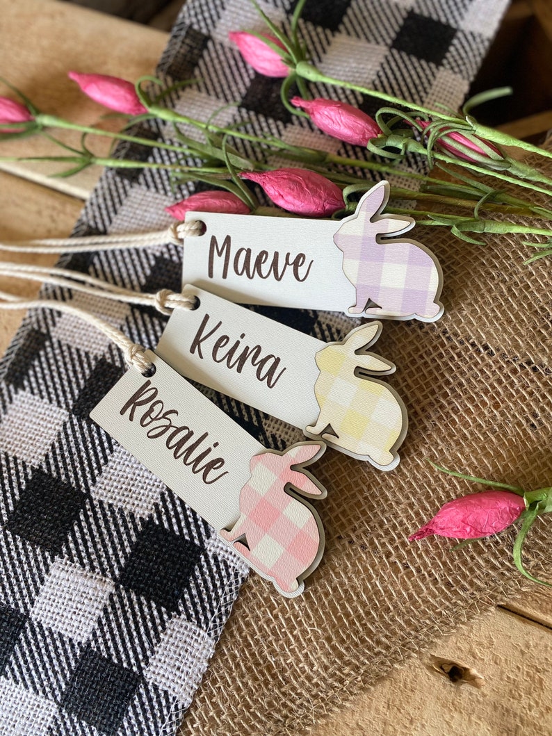 Easter Basket Tag Personalized Easter Place Card Name Easter Etsy