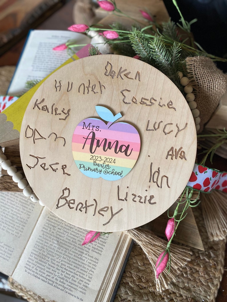Teacher Gift, Teacher Sign, Student Signature Sign for Teacher, Teacher Appreciation Gift, Personalized Teacher Gift