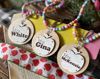 Teacher Appreciation Gift, Beaded Teacher Lanyard, Gift for Teacher, Personalized Lanyard, Thank You Gift, Gift From Student, Teacher Gift