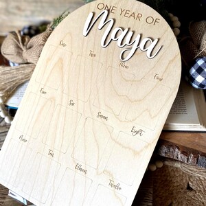 First Birthday Sign, One Year of, Birthday Photo Board, Baby Name Sign, Personalized Baby Gift, Baby Shower Gift, Baby Name Announcement