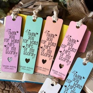 Teacher Bookmark, Teacher Appreciation Gift, Teacher Gift, Gift for Teacher, Personalized Bookmark, Thank You Bookmark, Gift From Student