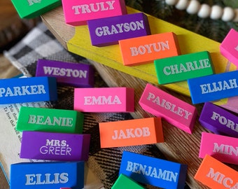 Personalized Name Erasers