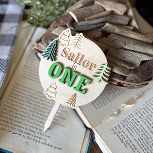 One Happy Camper Cake Topper, Happy Camper Birthday, One Happy Camper Party, First Birthday Cake Topper, Camper Cake Topper