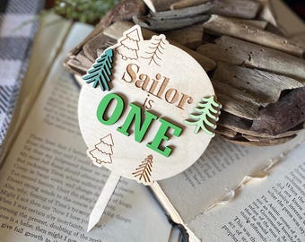 One Happy Camper Cake Topper, Happy Camper Birthday, One Happy Camper Party, First Birthday Cake Topper, Camper Cake Topper