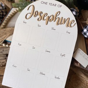 First Birthday Sign, One Year of, Birthday Photo Board, Baby Name Sign, Personalized Baby Gift, Baby Shower Gift, Baby Name Announcement