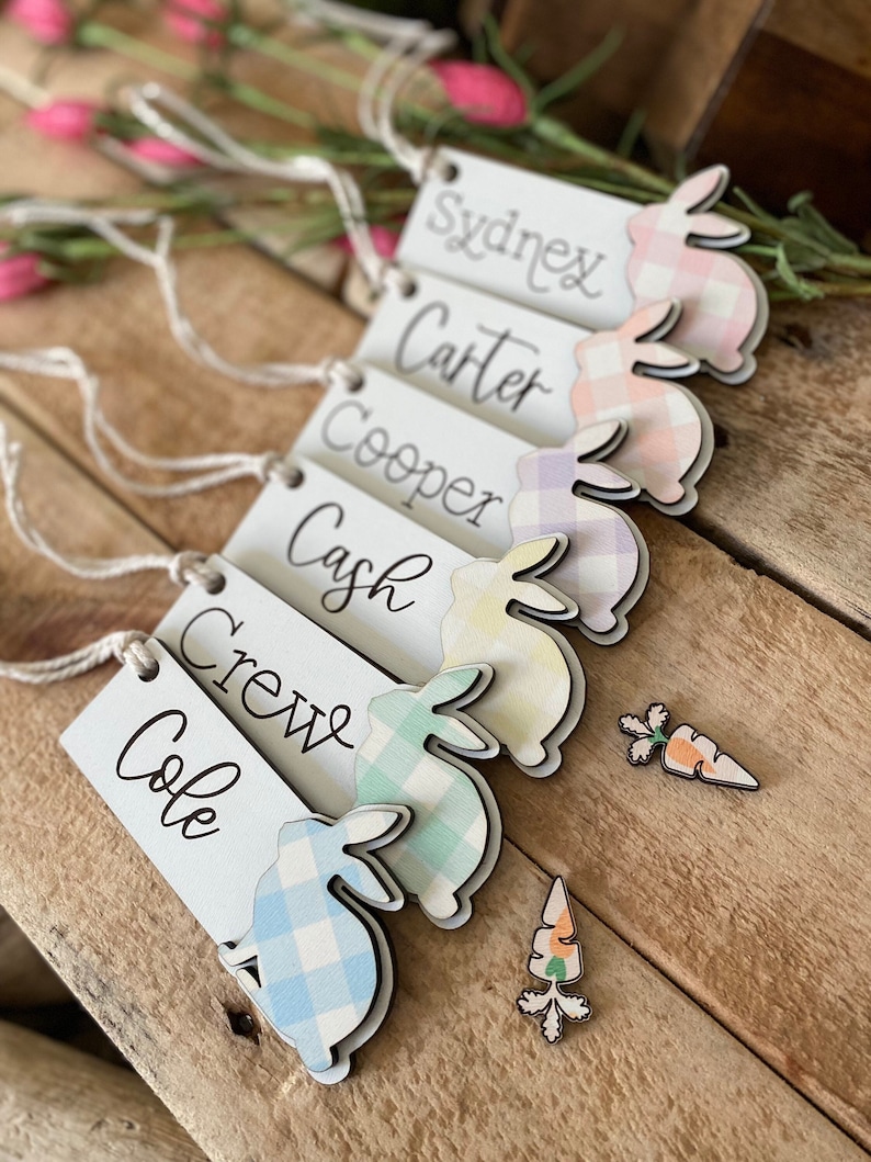 Easter Basket Tag Personalized Easter Place Card Name Easter Etsy