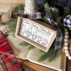 Family Gnome Ornament, Gnome Christmas Family, Gnomes Family Sign, Personalized Gift, Ornament Name Sign, Family Christmas Ornament