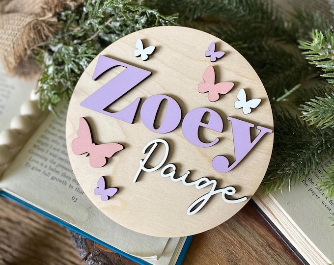 Butterfly Baby Name Sign