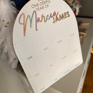 First Birthday Sign, One Year of, Birthday Photo Board, Baby Name Sign, Personalized Baby Gift, Baby Shower Gift, Baby Name Announcement