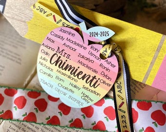 Apple Teacher Classroom Ornament