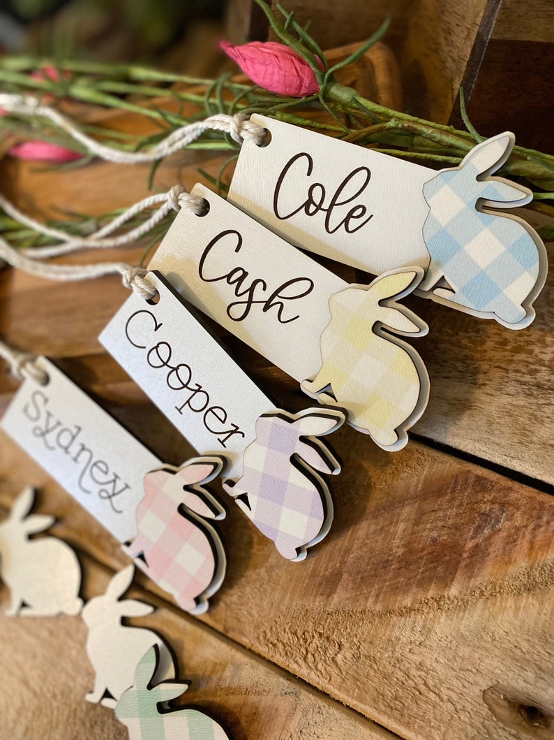 Easter Basket Tag Personalized Easter Place Card Name Easter Etsy