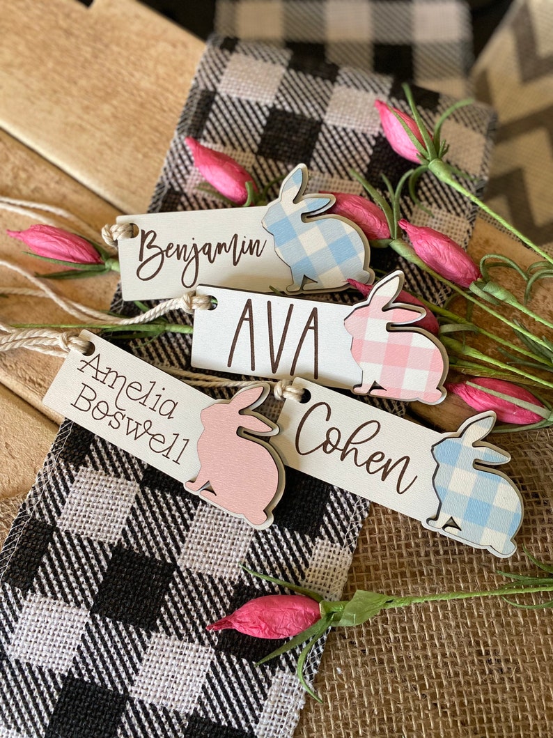 Easter Basket Tag Personalized Easter Place Card Name Easter Etsy