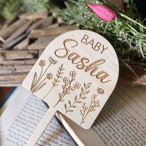 Wildflower Cake Topper, Baby In Bloom Cake Topper, Baby Name Cake Topper, Baby Name Sign, Baby Shower Cake Topper