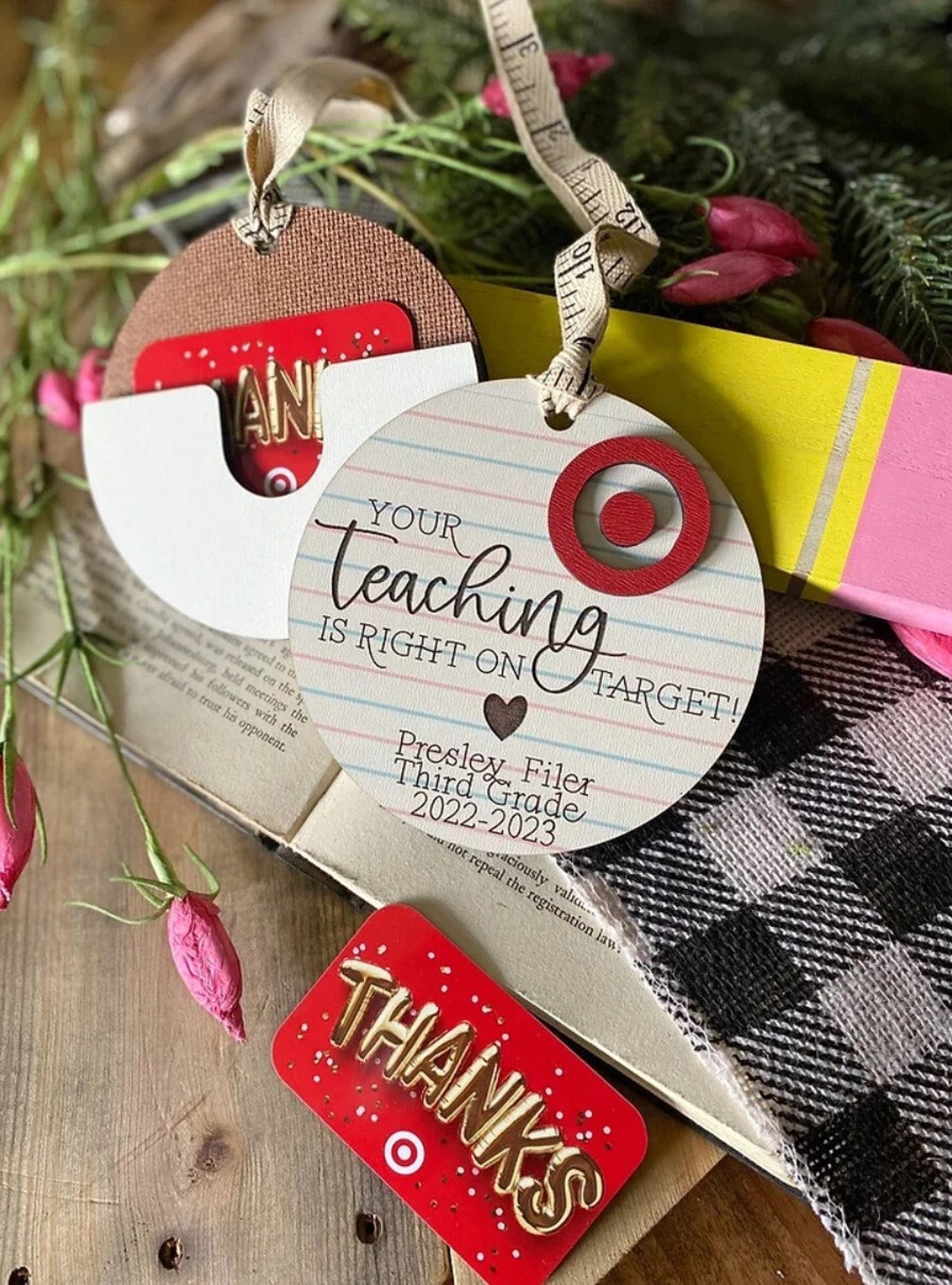 Teacher Gift Card Holder, Target Gift Card Ornament, Teacher Gift