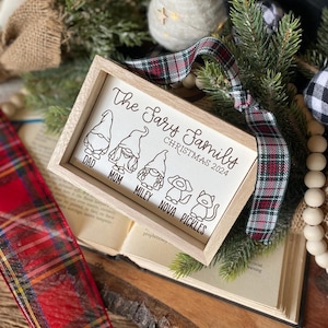 Family Gnome Ornament, Gnome Christmas Family, Gnomes Family Sign, Personalized Gift, Ornament Name Sign, Family Christmas Ornament