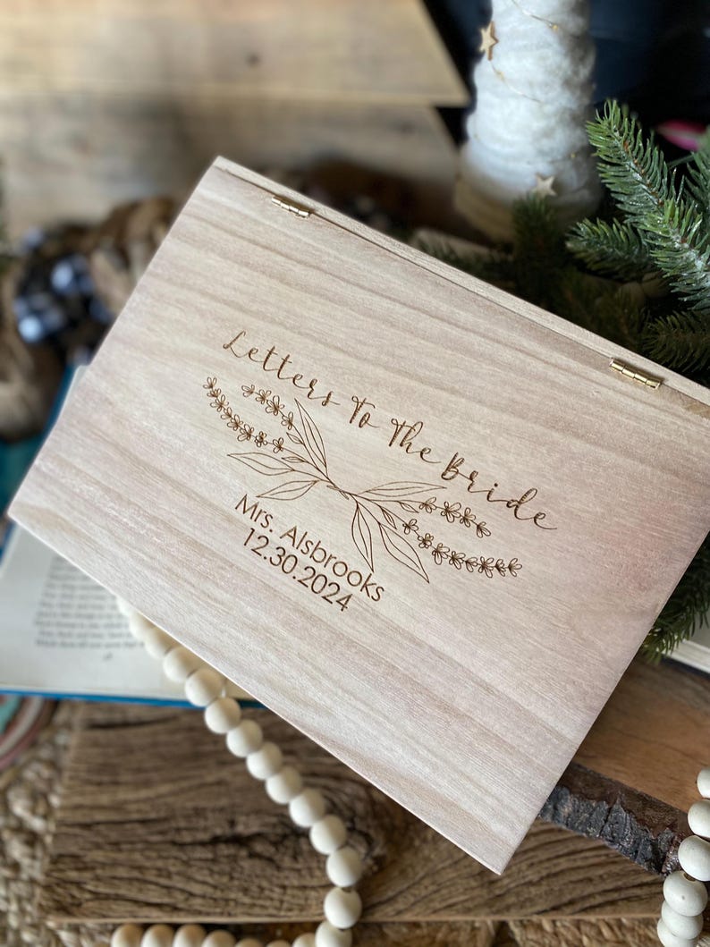 Letters to the bride box, Bridal Shower Gift, Wedding Gift Box, Keepsake Box, Memory Box, Baptism Keepsake Box, Wedding Keepsake Box, Box