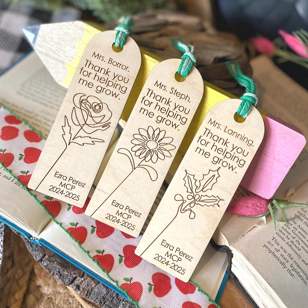 Teacher Gift, Gift for Teachers, Personalized Bookmark, Thank You ...