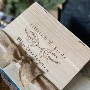 Letters to the bride box, Bridal Shower Gift, Wedding Gift Box, Keepsake Box, Memory Box, Baptism Keepsake Box, Wedding Keepsake Box, Box