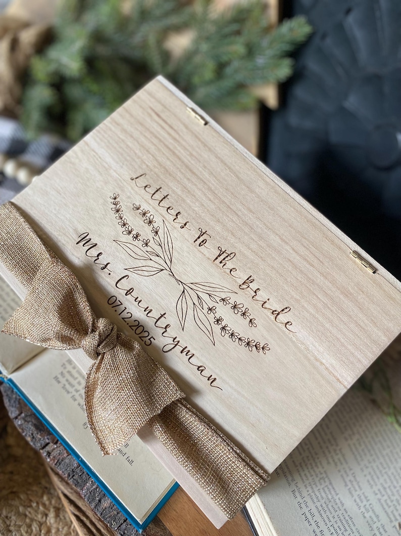 Letters to the bride box, Bridal Shower Gift, Wedding Gift Box, Keepsake Box, Memory Box, Baptism Keepsake Box, Wedding Keepsake Box, Box