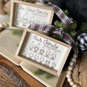 Family Gnome Ornament, Gnome Christmas Family, Gnomes Family Sign, Personalized Gift, Ornament Name Sign, Family Christmas Ornament