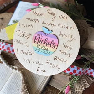 Teacher Gift, Teacher Sign, Student Signature Sign for Teacher, Teacher Appreciation Gift, Personalized Teacher Gift