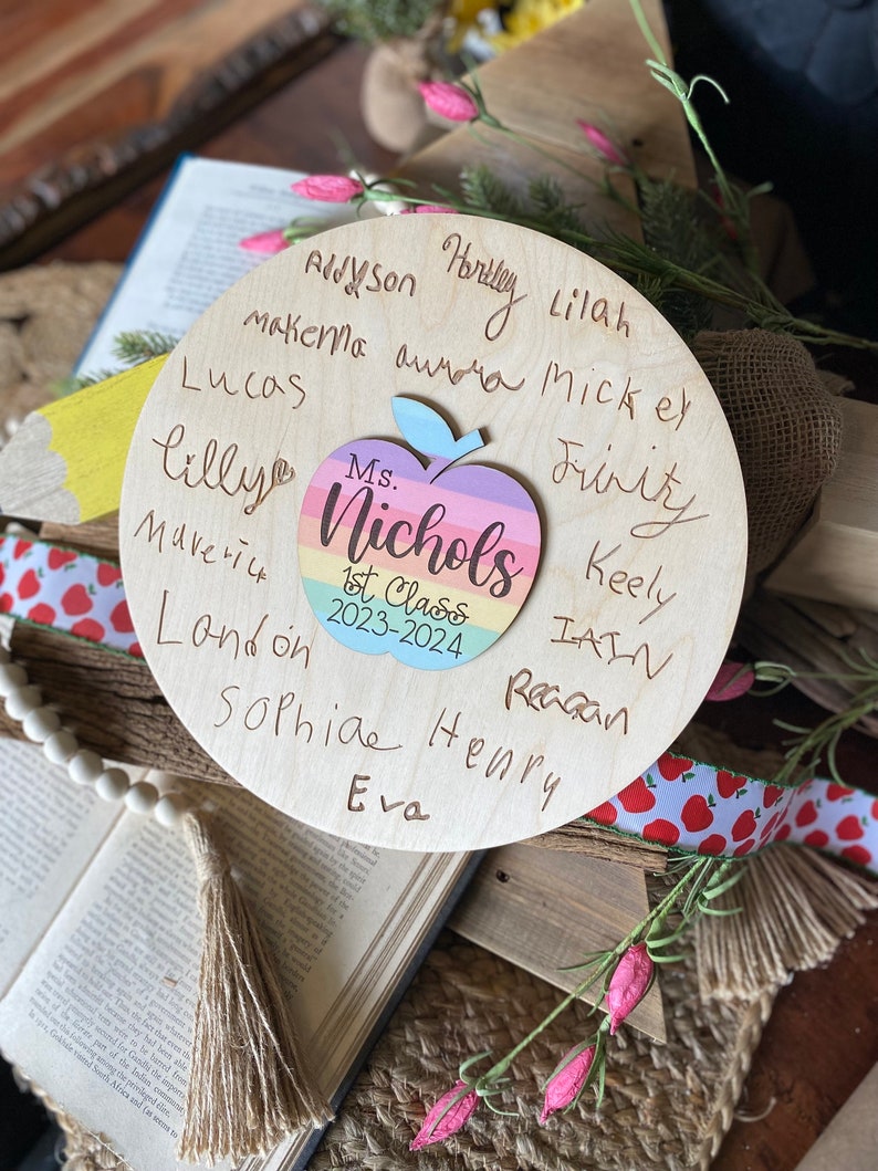 Teacher Gift, Teacher Sign, Student Signature Sign for Teacher, Teacher Appreciation Gift, Personalized Teacher Gift