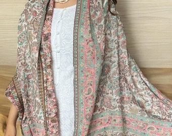 Wool & Silk Kani Jamawar Shawl: Kashmir Inspired Design