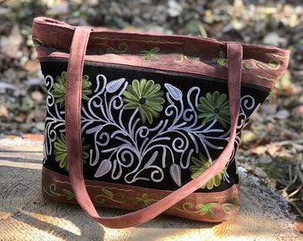 Floral Tote Bag | Tote Bag For Women | Embroidered Tote Bag | Handmade Tote Bag | Floral Purse | Embroidered Purse | Handmade Purse