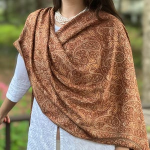 Limited Edition Wool Stole | Hand Embroidered Scarves for Women I  Jamawar Stoles I Kashmir Embroidered Shawls I Paisley Shawl I Pashmina