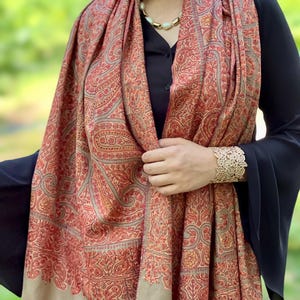 Limited Edition Wool Shawl | Hand Embroidered Scarves for Women I  Jamawar Stoles I Kashmir Embroidered Shawls I Paisley Shawl I Pashmina