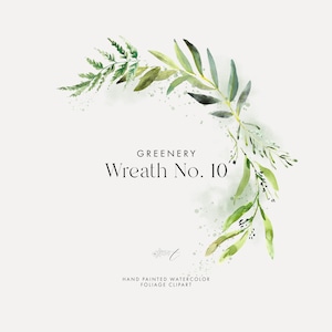 Couronne de verdure aquarelle numéro 10 - Eucalyptus de mariage - Clipart de verdure bricolage - Images de couronne - papeterie de mariage