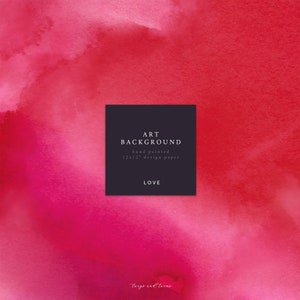 Papel con diseño artístico, acuarela, textura de fondo: amor, color rojo rosado intenso. Descarga instantánea.
