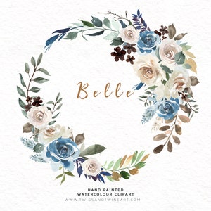 Watercolor Floral Wreath - Belle. Perfect flower arrangement for stationery and cards.